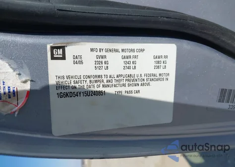 2005 Cadillac Deville Livery из США, поврежденный, VIN 1G6KD54Y15U240851